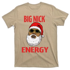 Big Nick Energy Black African Santa Funny Christmas T-Shirt