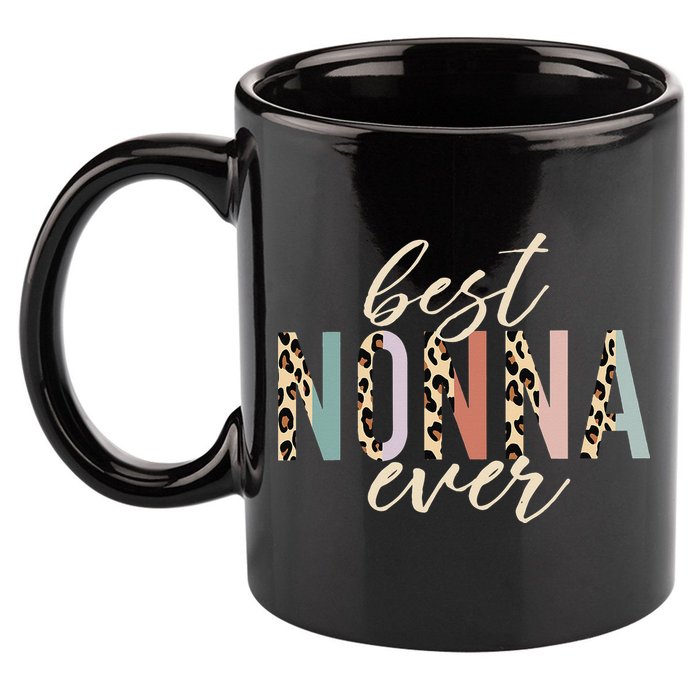 Best Nonna Ever Gifts Leopard Print Mothers Day 11oz C Handle Ceramic Mug