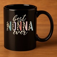 Best Nonna Ever Gifts Leopard Print Mothers Day 11oz C Handle Ceramic Mug
