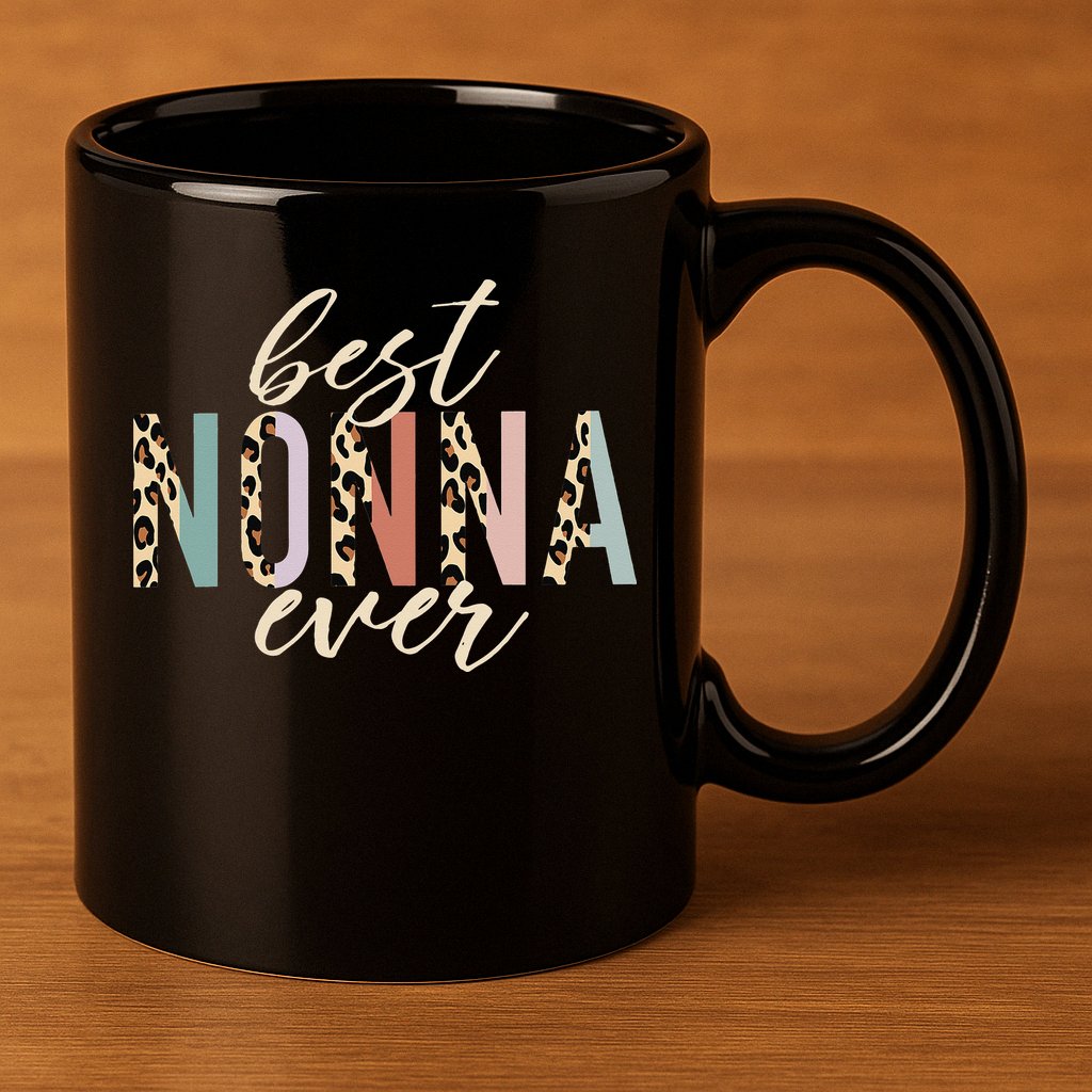 Best Nonna Ever Gifts Leopard Print Mothers Day 11oz C Handle Ceramic Mug