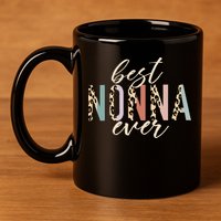 Best Nonna Ever Gifts Leopard Print Mothers Day 11oz C Handle Ceramic Mug