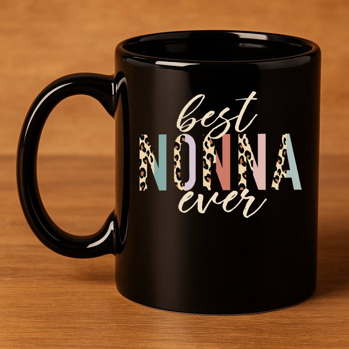Best Nonna Ever Gifts Leopard Print Mothers Day 11oz C Handle Ceramic Mug