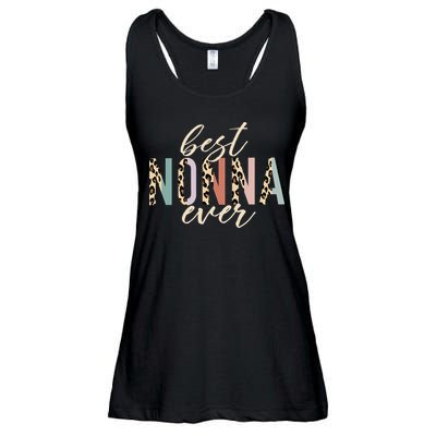 Best Nonna Ever Gifts Leopard Print Mothers Day Ladies Essential Flowy Tank