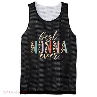 Best Nonna Ever Gifts Leopard Print Mothers Day Mesh Reversible Basketball Jersey Tank