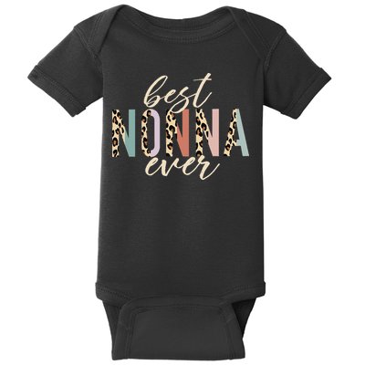 Best Nonna Ever Gifts Leopard Print Mothers Day Baby Bodysuit