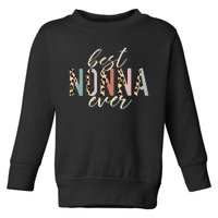 Best Nonna Ever Gifts Leopard Print Mothers Day Toddler Sweatshirt