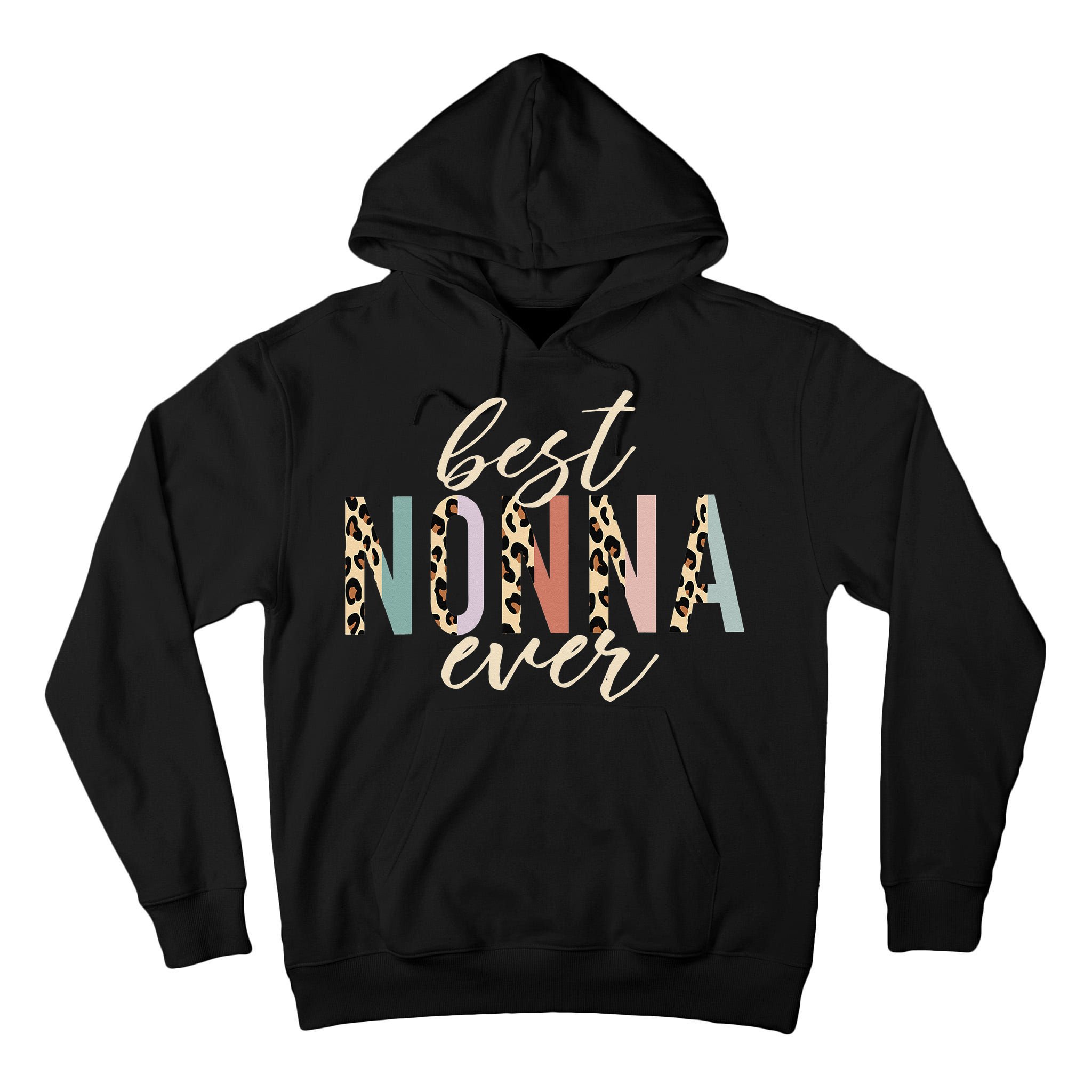 Best Nonna Ever Gifts Leopard Print Mothers Day Tall Hoodie