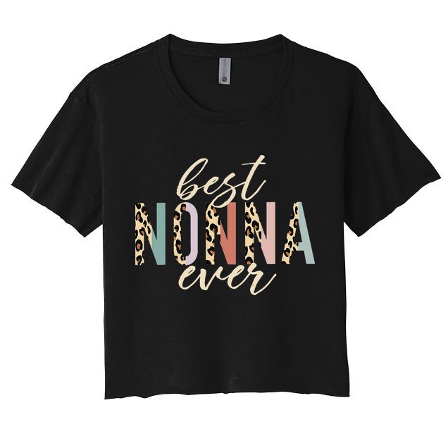 Best Nonna Ever Gifts Leopard Print Mothers Day Crop Top