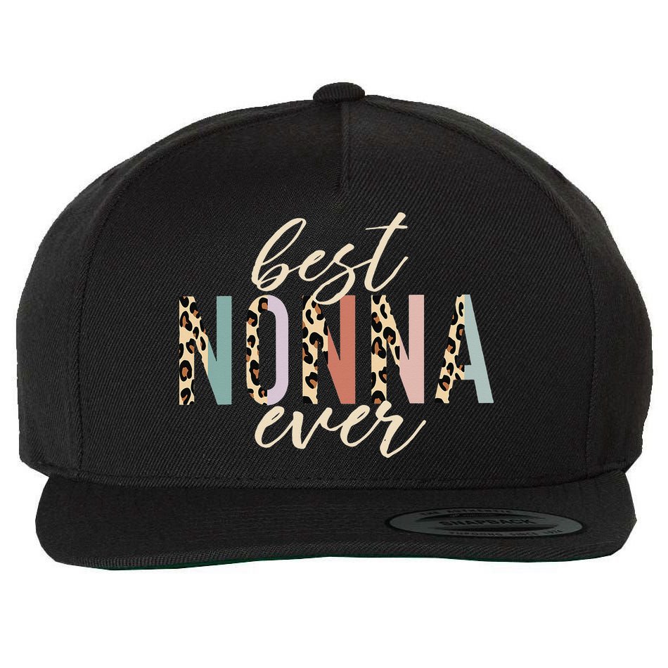 Best Nonna Ever Gifts Leopard Print Mothers Day Wool Snapback Cap