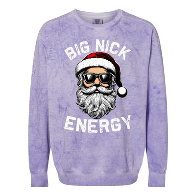 Big Nick Energy Funny Inappropriate Christmas Santa Face Colorblast Crewneck Sweatshirt