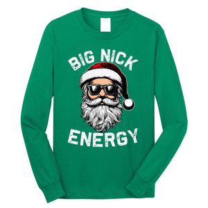 Big Nick Energy Funny Inappropriate Christmas Santa Face Long Sleeve Shirt