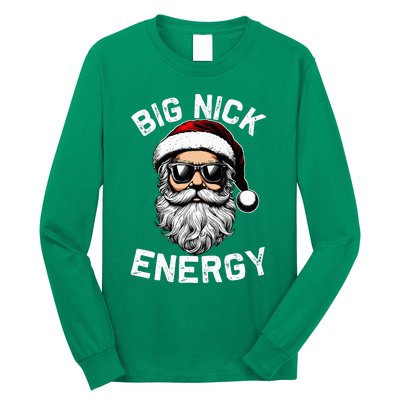 Big Nick Energy Funny Inappropriate Christmas Santa Face Long Sleeve Shirt