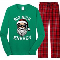 Big Nick Energy Funny Inappropriate Christmas Santa Face Long Sleeve Pajama Set