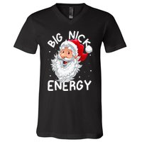 Big Nick Energy Christmas Santa Xmas Funny Meme V-Neck T-Shirt