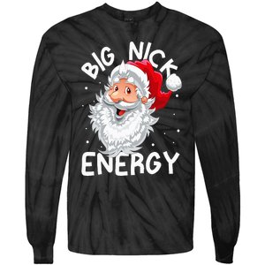 Big Nick Energy Christmas Santa Xmas Funny Meme Tie-Dye Long Sleeve Shirt