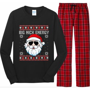 Big Nick Energy Santa Ugly Christmas Sweater Long Sleeve Pajama Set