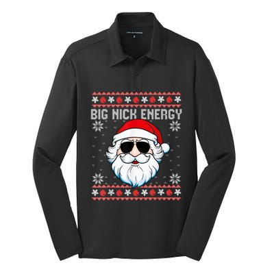 Big Nick Energy Santa Ugly Christmas Sweater Silk Touch Performance Long Sleeve Polo