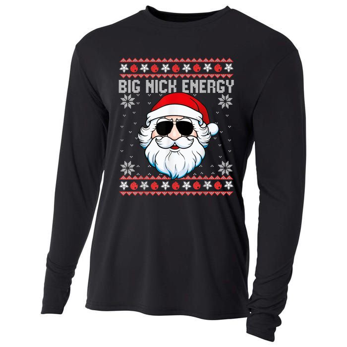 Big Nick Energy Santa Ugly Christmas Sweater Cooling Performance Long Sleeve Crew