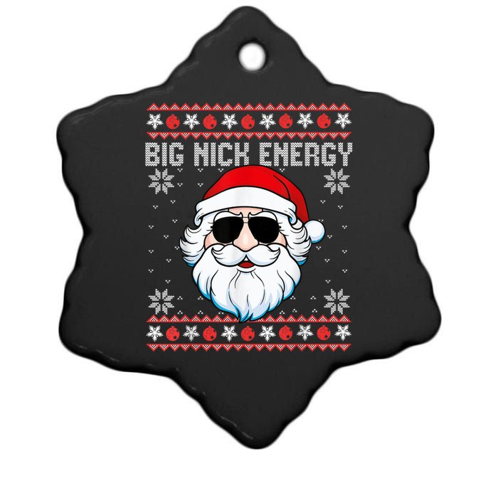 Big Nick Energy Santa Ugly Christmas Sweater Ceramic Star Ornament