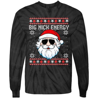 Big Nick Energy Santa Ugly Christmas Sweater Tie-Dye Long Sleeve Shirt