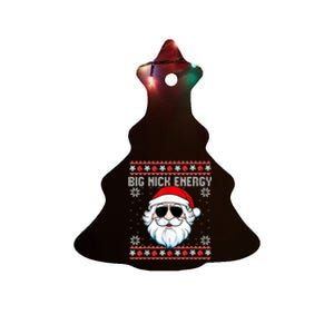 Big Nick Energy Santa Ugly Christmas Sweater Ceramic Tree Ornament