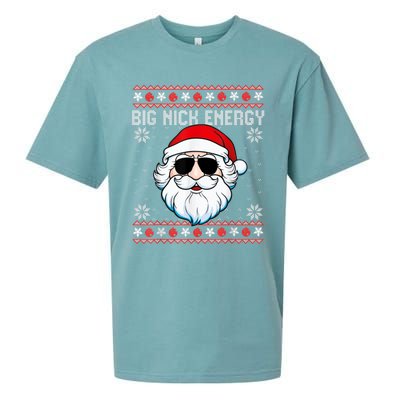 Big Nick Energy Santa Ugly Christmas Sweater Sueded Cloud Jersey T-Shirt