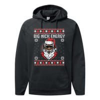 Big Nick Energy African American Santa Ugly Sweater Pullover Hoodie Performance Fleece Hoodie