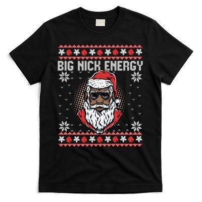 Big Nick Energy African American Santa Ugly Sweater Pullover Hoodie T-Shirt