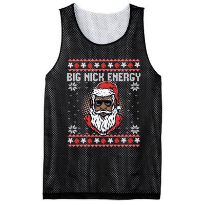 Big Nick Energy African American Santa Ugly Sweater Pullover Hoodie Mesh Reversible Basketball Jersey Tank