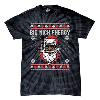 Big Nick Energy African American Santa Ugly Sweater Pullover Hoodie Tie-Dye T-Shirt