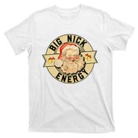 Big Nick Energy Funny Vintage Santa Claus Wink Christmas T-Shirt