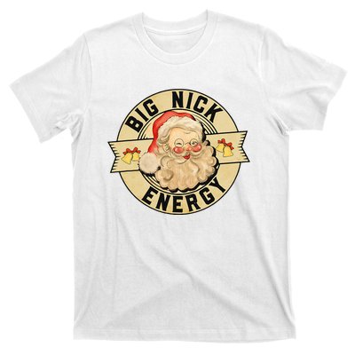 Big Nick Energy Funny Vintage Santa Claus Wink Christmas T-Shirt