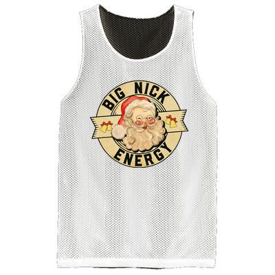 Big Nick Energy Funny Vintage Santa Claus Wink Christmas Mesh Reversible Basketball Jersey Tank