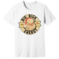 Big Nick Energy Funny Vintage Santa Claus Wink Christmas Premium T-Shirt