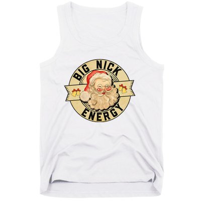 Big Nick Energy Funny Vintage Santa Claus Wink Christmas Tank Top