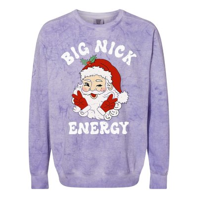 Big Nick Energy Funny Santa Christmas  Colorblast Crewneck Sweatshirt