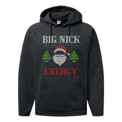 Big Nick Energy - Ugly Sweater - Big Nick Energy Santa Performance Fleece Hoodie