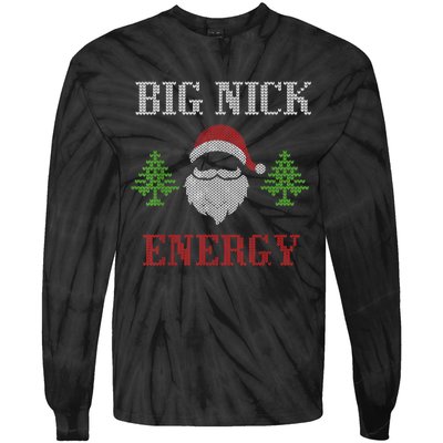 Big Nick Energy - Ugly Sweater - Big Nick Energy Santa Tie-Dye Long Sleeve Shirt