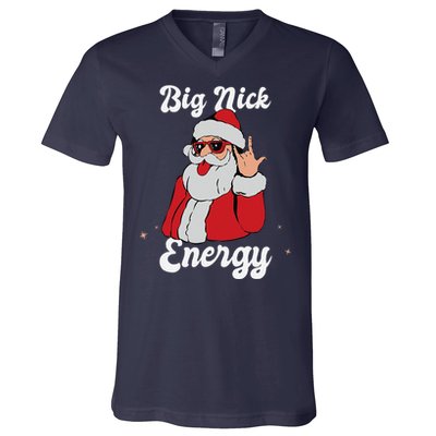 Big Nick Energy Funny Xmas Christmas Gift V-Neck T-Shirt