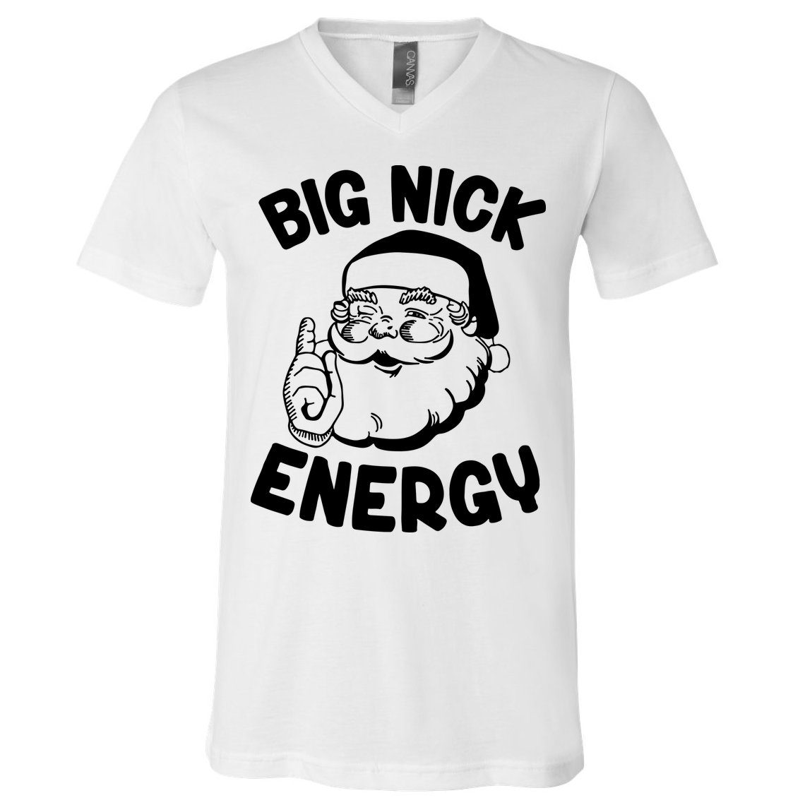 Big Nick Energy Santa Claus Funny Xmas Christmas V-Neck T-Shirt