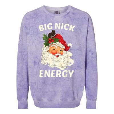 Big Nick Energy Funny Santa Christmas Colorblast Crewneck Sweatshirt