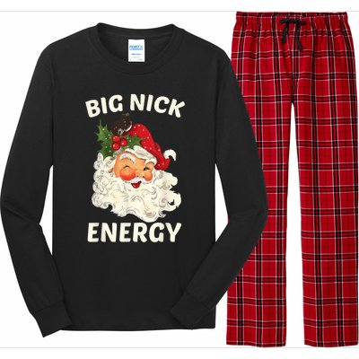 Big Nick Energy Funny Santa Christmas Long Sleeve Pajama Set