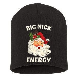 Big Nick Energy Funny Santa Christmas Short Acrylic Beanie