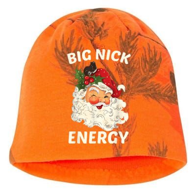 Big Nick Energy Funny Santa Christmas Kati - Camo Knit Beanie