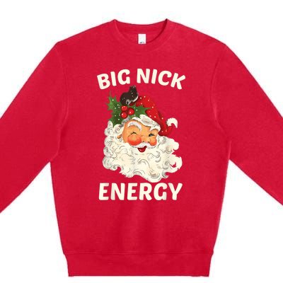 Big Nick Energy Funny Santa Christmas Premium Crewneck Sweatshirt