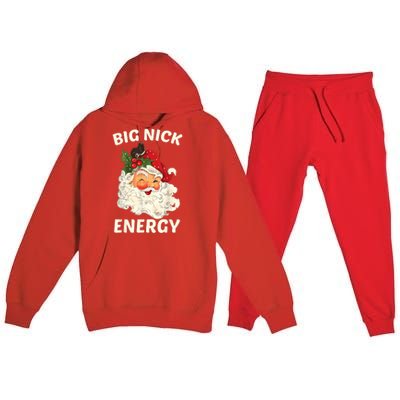 Big Nick Energy Funny Santa Christmas Premium Hooded Sweatsuit Set