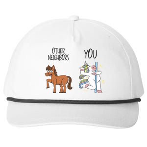 Best Neighbor Ever Fun Funny Gift Graphic For Neighbors Funny Gift Snapback Five-Panel Rope Hat