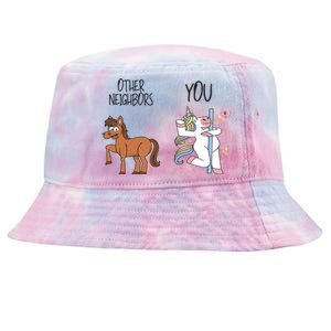 Best Neighbor Ever Fun Funny Gift Graphic For Neighbors Funny Gift Tie-Dyed Bucket Hat