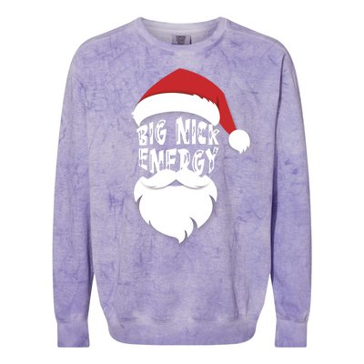 Big Nick Energy Funny Xmas Santa Hipster Colorblast Crewneck Sweatshirt