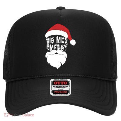 Big Nick Energy Funny Xmas Santa Hipster High Crown Mesh Back Trucker Hat
